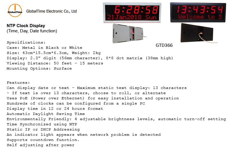 NTP Clock (time, day, date) - GlobalTime
