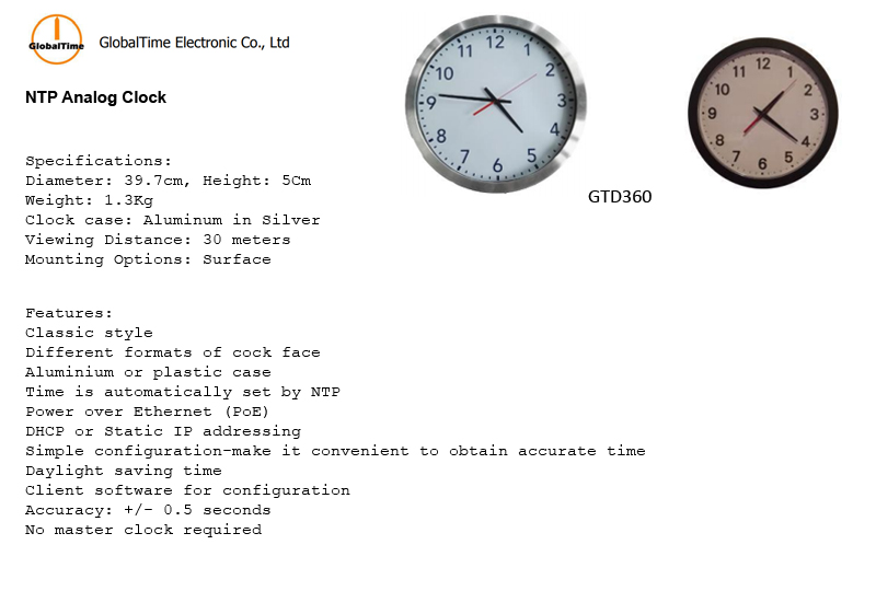 NTP Analog cock - GlobalTime